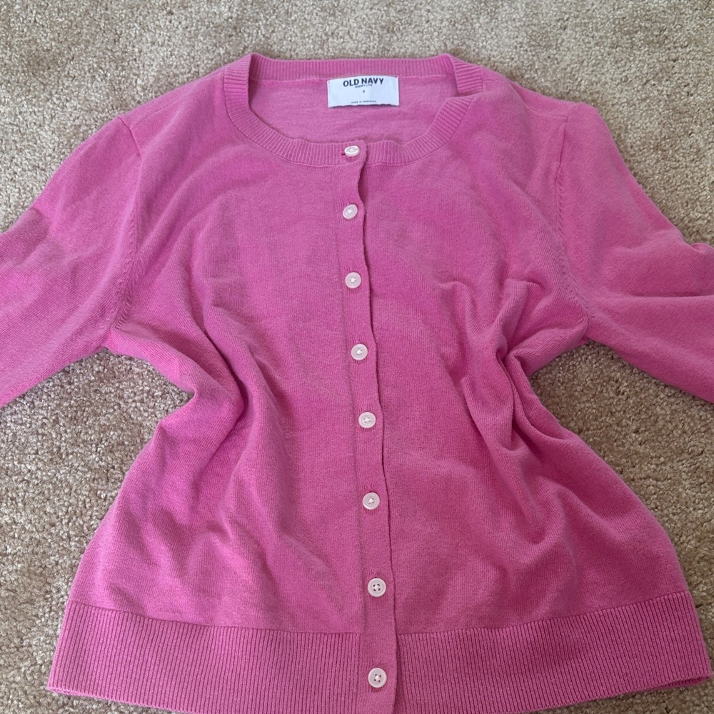 Y2K Old Navy Women's Pink Cardigan